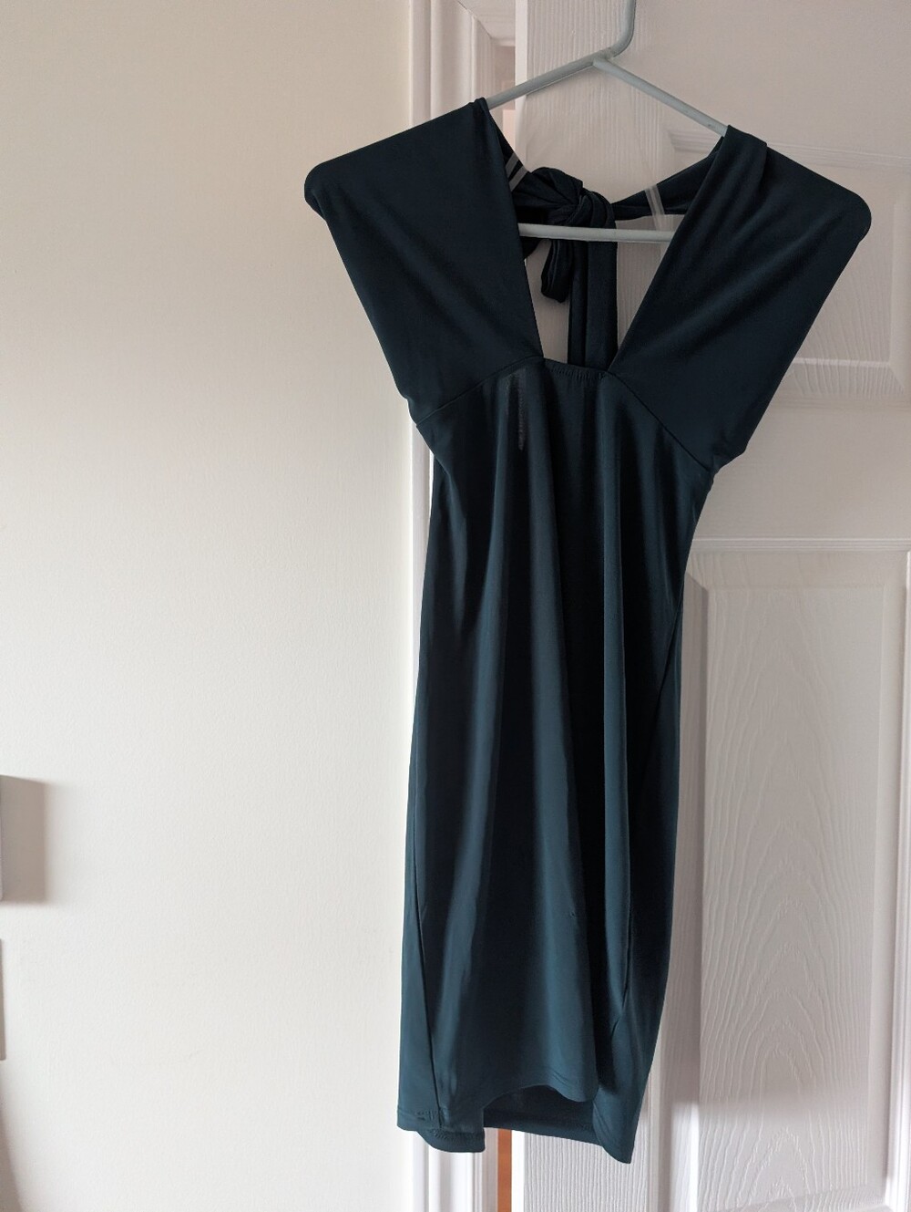 Classic Women's Deep Mini Halter Dress - Size Medium